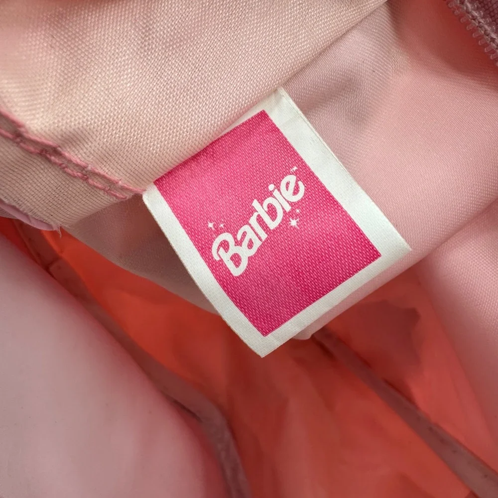 Vintage Barbie Mini Backpack 1996 Pink Plaid Rose Floral Glossy PVC Rare 90s Bag